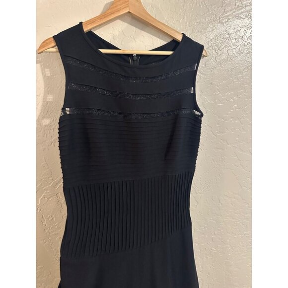 NWT Tadashi Shoji Black Mesh Illusion Cocktail Dress - Picture 7 of 14